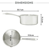 Borosil Cookfresh Triply Saucepan with Pouring Spout & Steel Handle