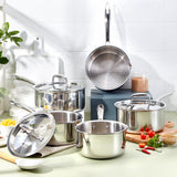 Borosil Cookfresh Triply Saucepan with Lid & Steel Handle