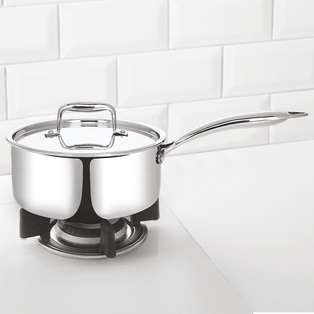Borosil Cookfresh Triply Saucepan with Lid & Steel Handle
