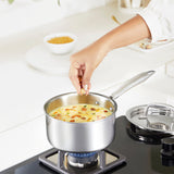 Borosil Cookfresh Triply Saucepan with Lid & Steel Handle