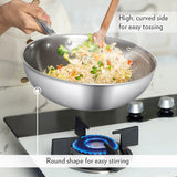 Borosil Cookfresh Stainless Steel Triply Wok with Lid