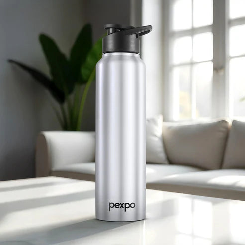 Pexpo Chromo SS Water Bottle with Sipper Cap