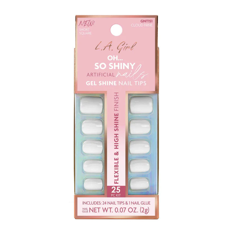L.A. Girl Oh So Shiny Artificial Nail Tips-Cloud Nine -25 Pc Kit