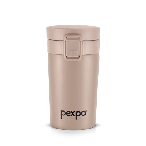 Pexpo Cocoa Thermo Steel Tumbler | Tri-Ply Vacuum Insulated Hot & Cold Flask | For Beverages 260 ML