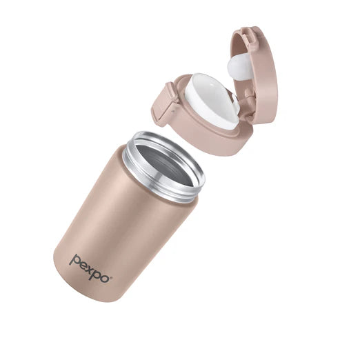 Pexpo Cocoa Thermo Steel Tumbler | Tri-Ply Vacuum Insulated Hot & Cold Flask | For Beverages 260 ML
