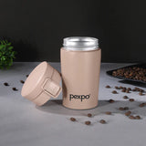 Pexpo Cocoa Thermo Steel Tumbler | Tri-Ply Vacuum Insulated Hot & Cold Flask | For Beverages 260 ML
