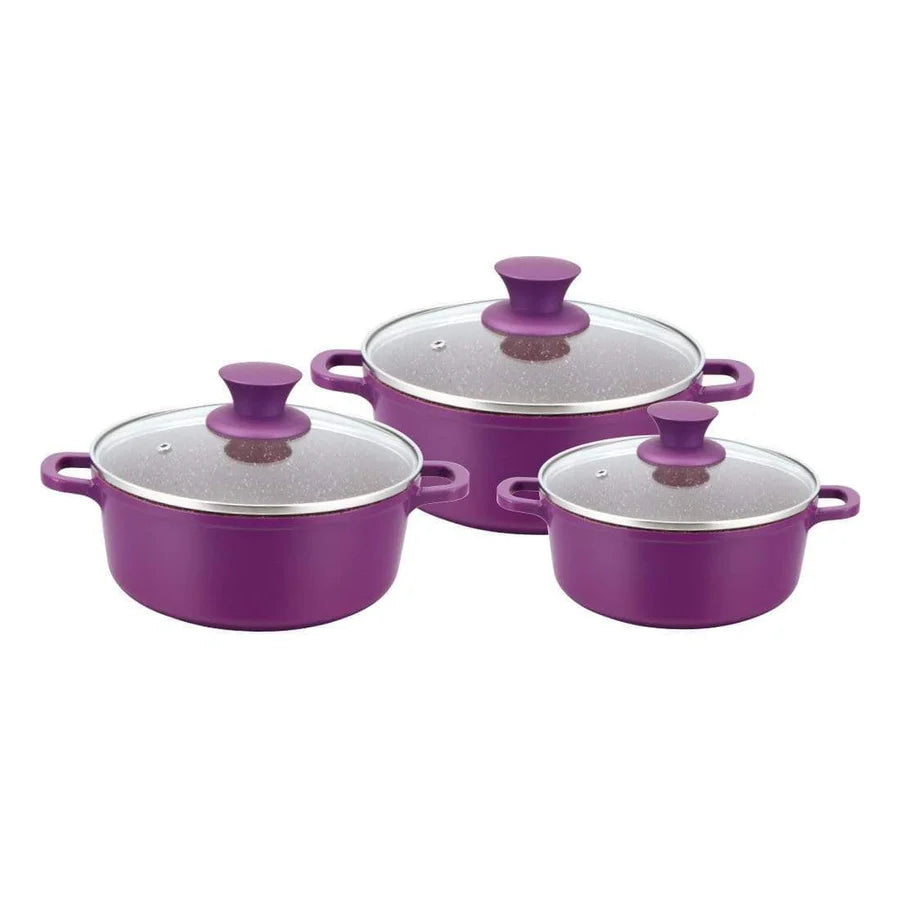 Wonderchef  Granite Die-Cast Non-stick 6-piece Casserole Set with Lids