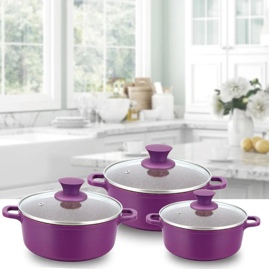 Wonderchef  Granite Die-Cast Non-stick 6-piece Casserole Set with Lids