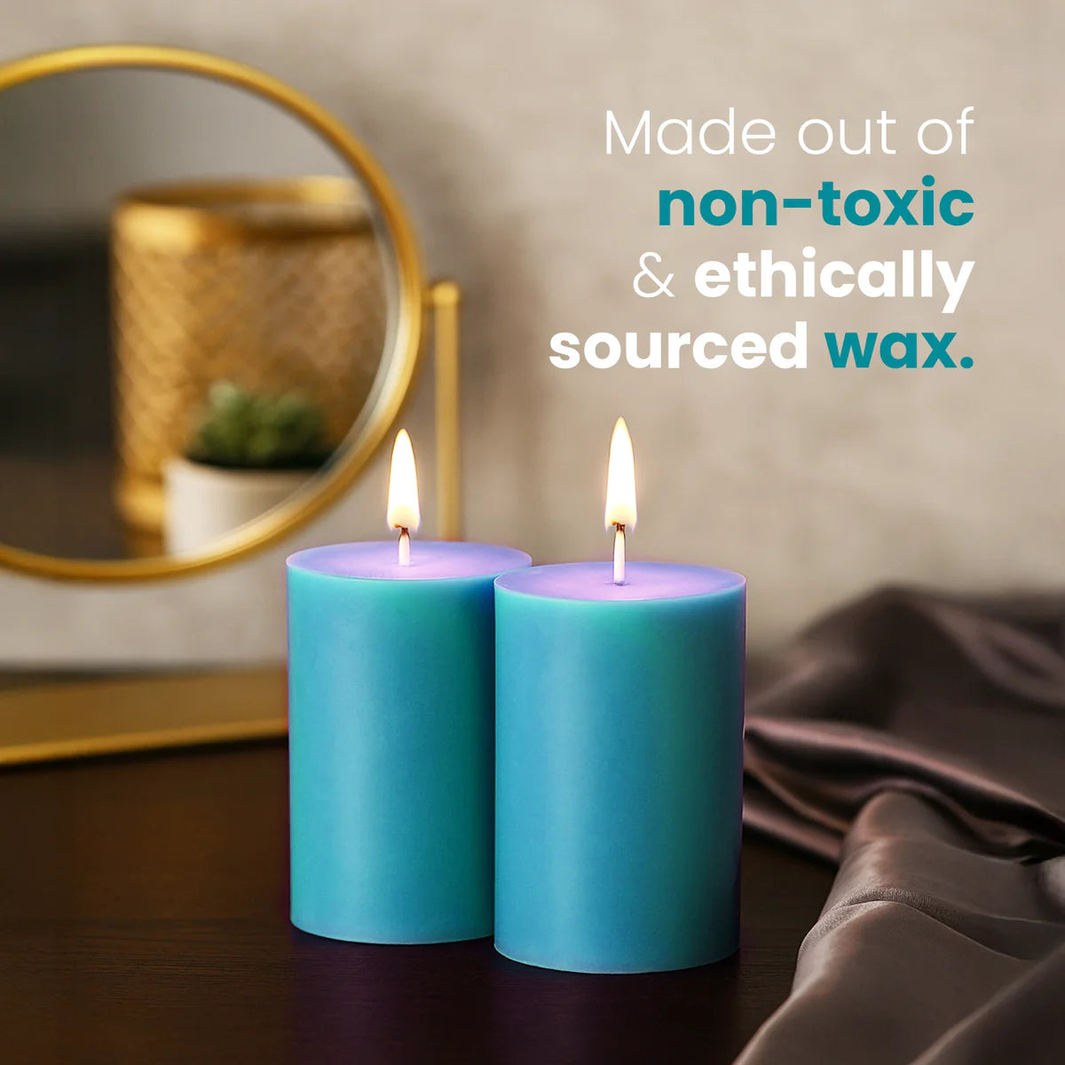 IRIS Cool Blue Fragranced Pillar Candles 120gm
