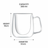 Milton Double Wall Tea/Coffee Glass Mug 260ML