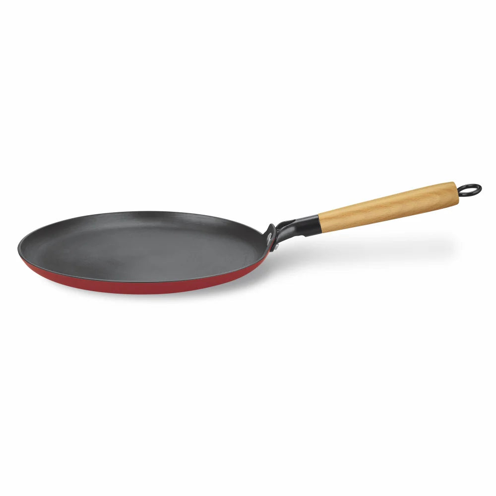 Milton Cast Iron Dosa Tawa with Enamel Coating Red