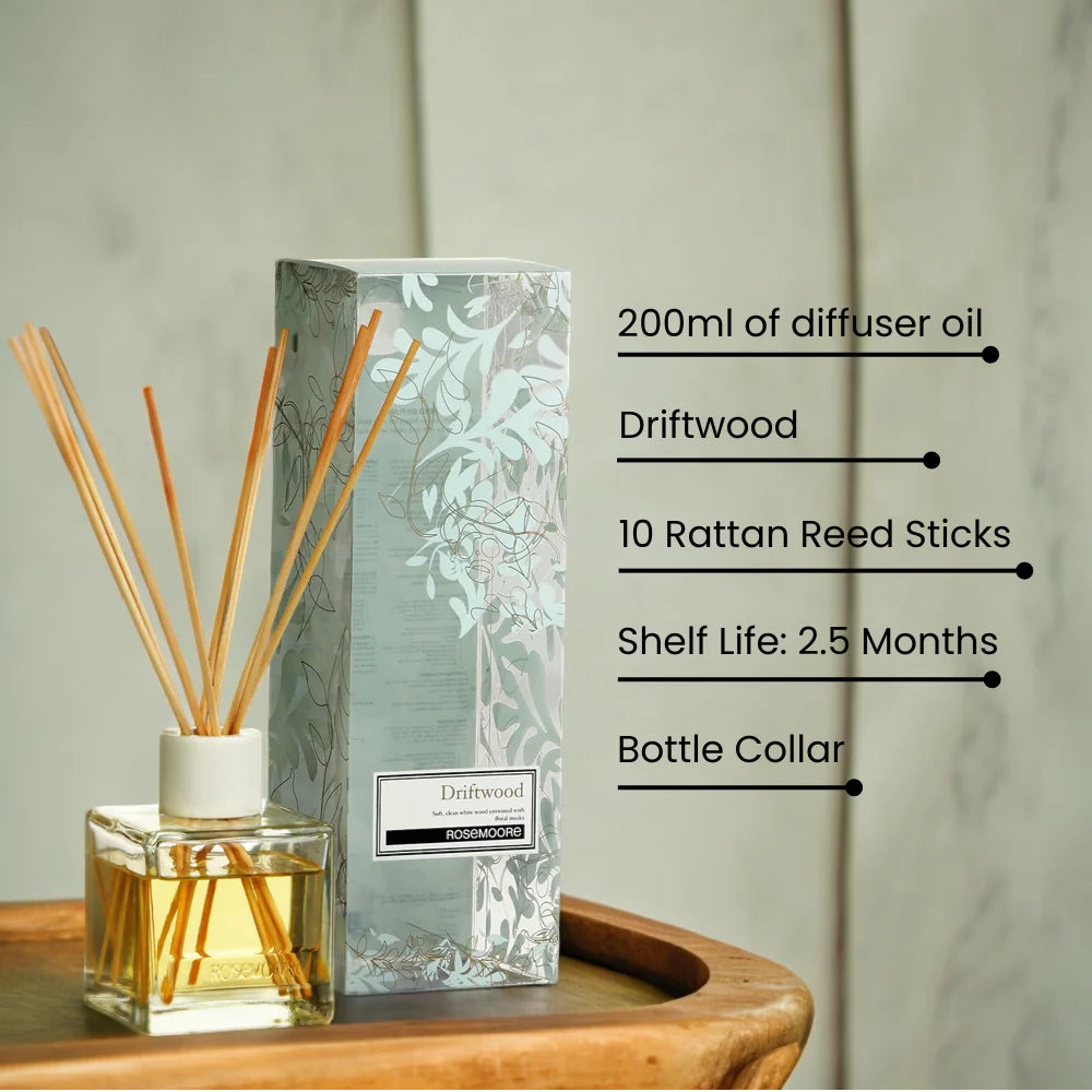 Rosemoore Scented Driftwood Reed Diffuser 200 ml