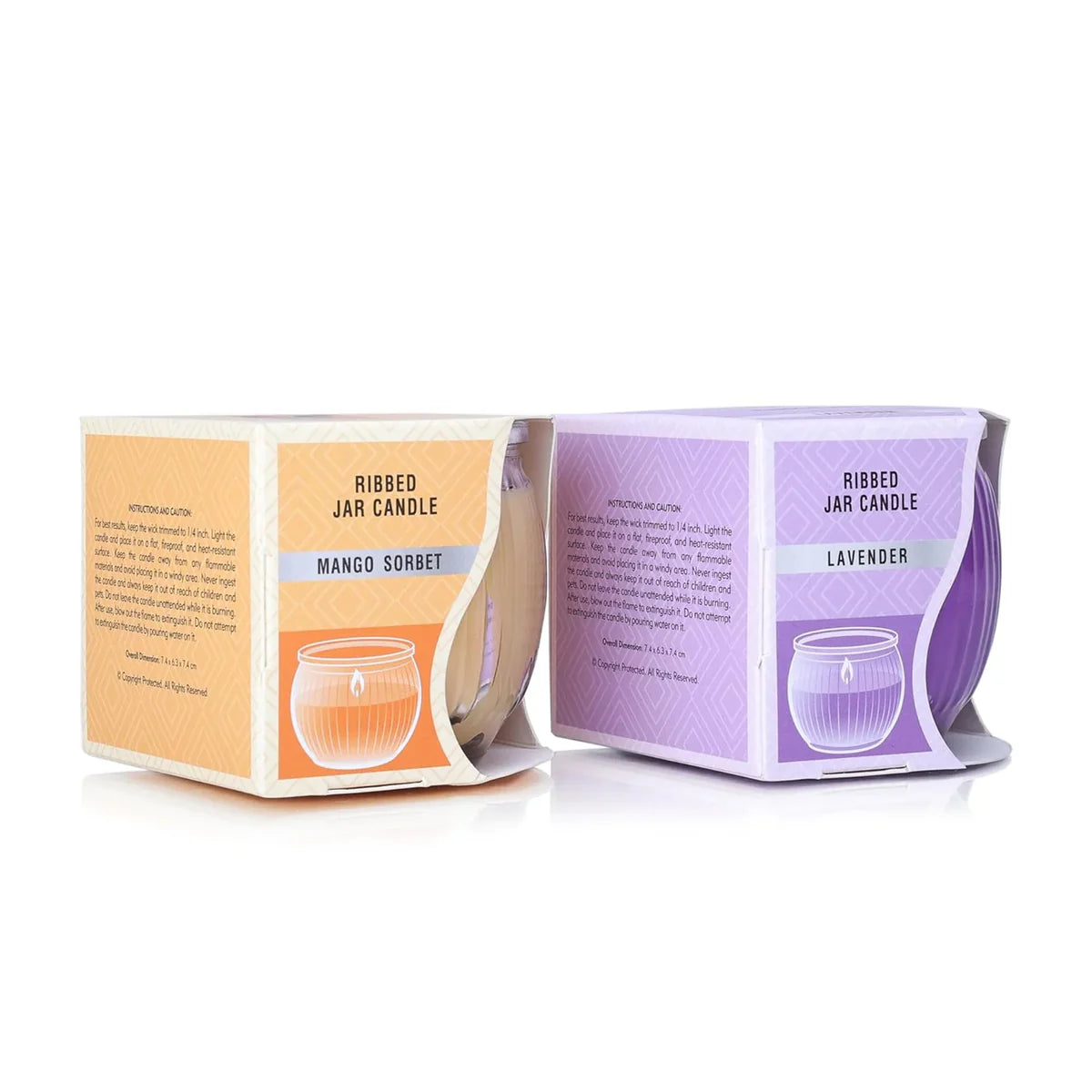 IRIS Ribbed Jar Candles - Lavender & Mango Sorbet  110GM