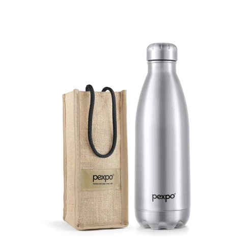 Pexpo Electro Thermo Steel Bottle | Tri-Ply Vacuum Insulated Hot & Cold Flask | For Daily Use