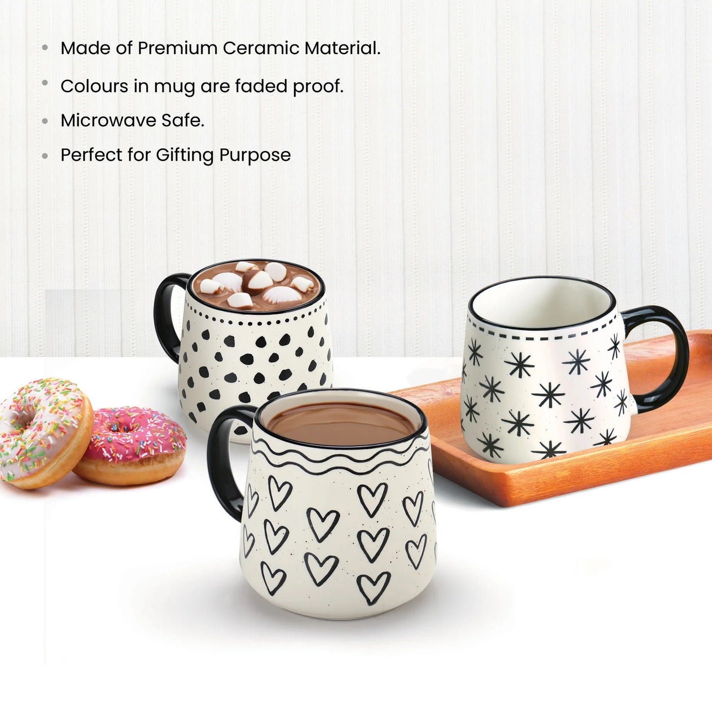 Milton Fable Ceramic Mug Heart Doodle 400ML