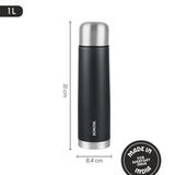Borosil Thermo Double Wall Bottle, Matte Black