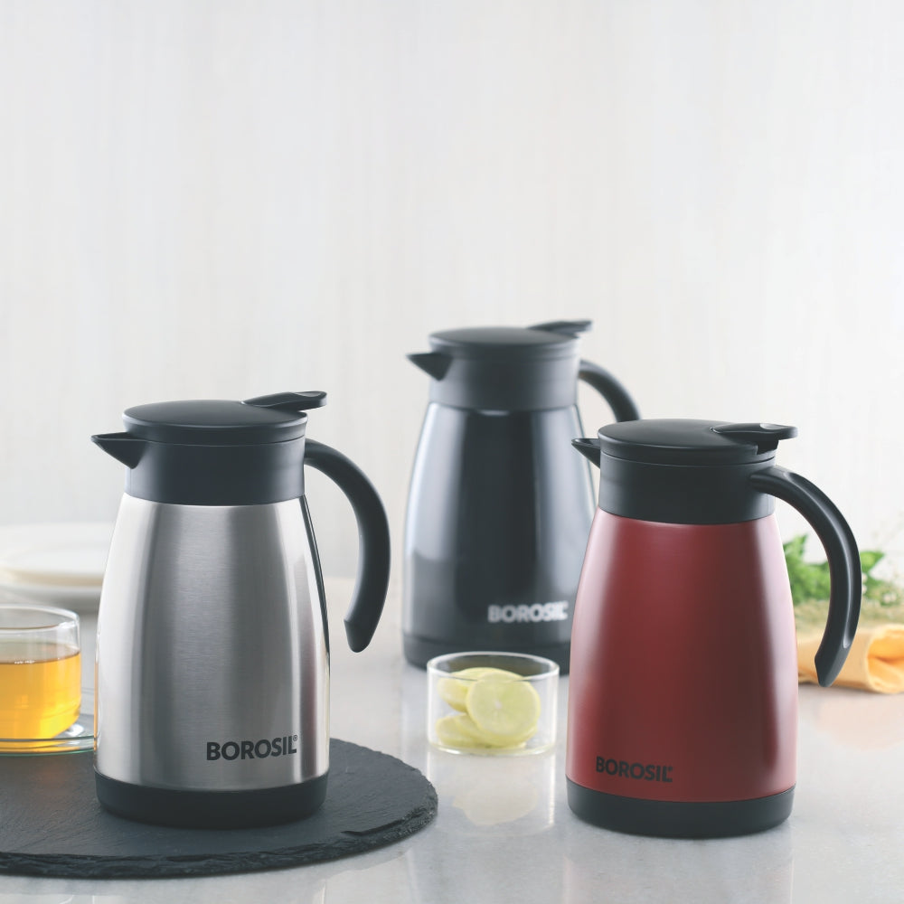 Borosil Insulated Tea Pot, Red, 1.5L