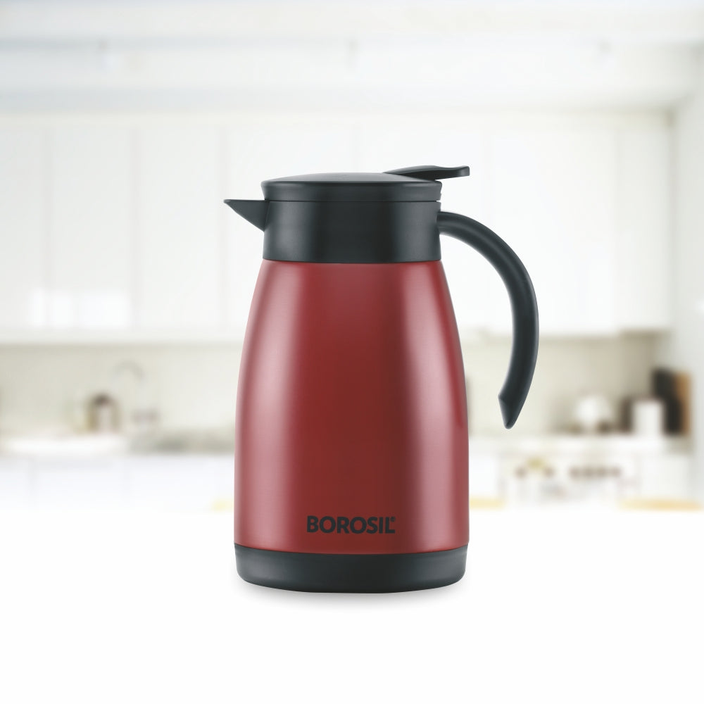 Borosil Insulated Tea Pot, Red, 1.5L