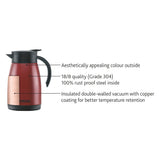 Borosil Insulated Tea Pot, Red, 1.5L