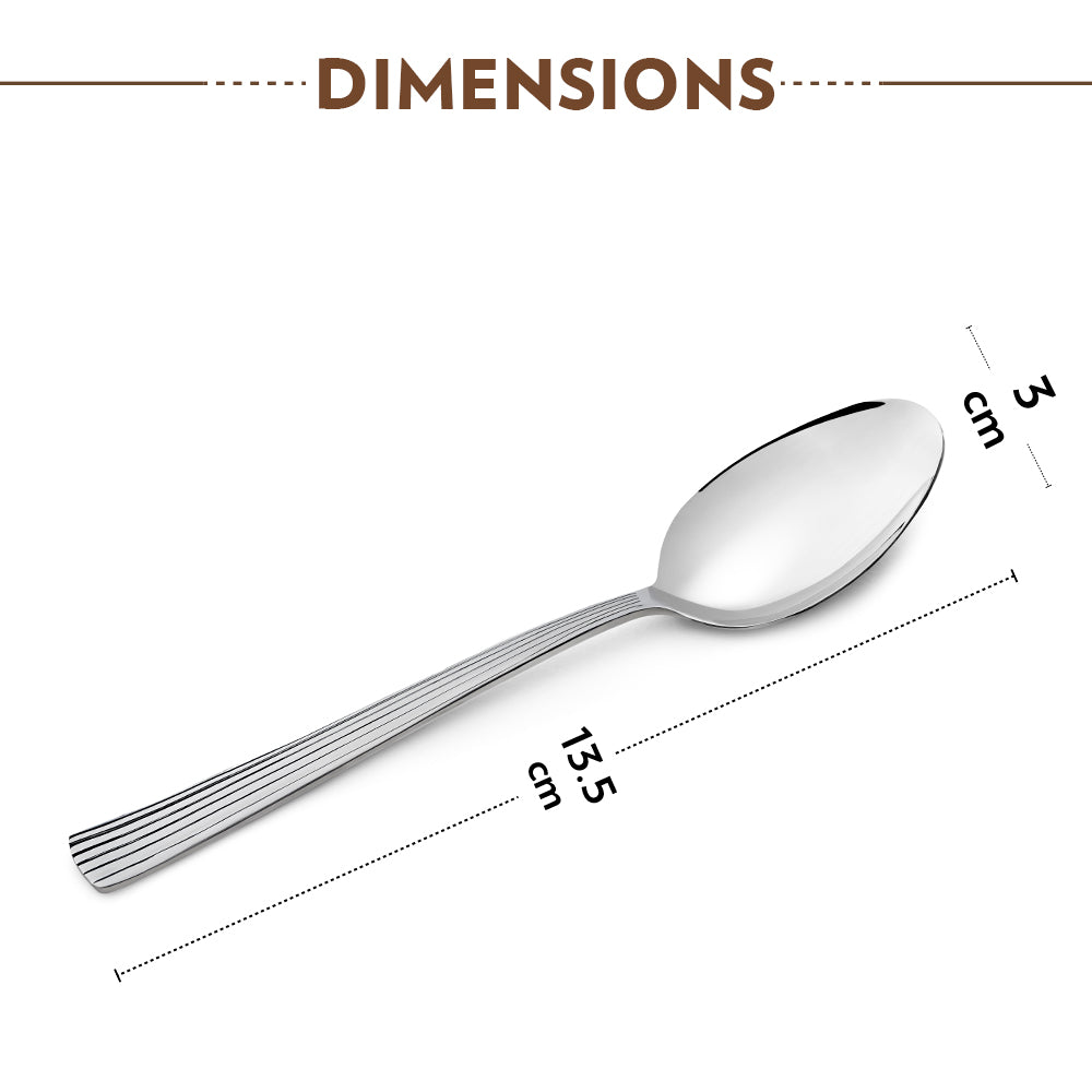 Borosil Vintage Tea Spoon Set of 6, L-13.5cm