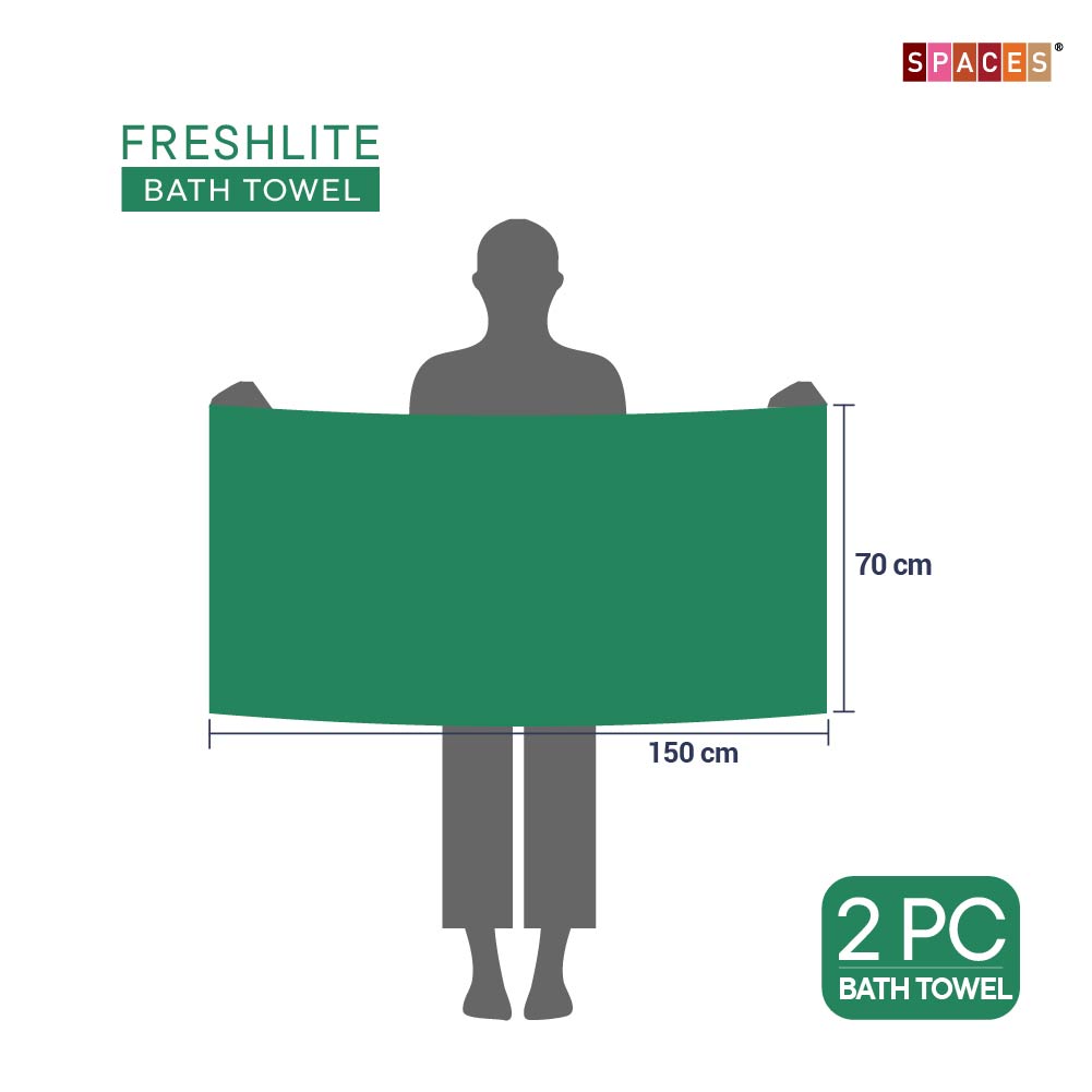 Spaces Freshlite 100% Cotton Bath Towel, 250 GSM, Solid Colours Available