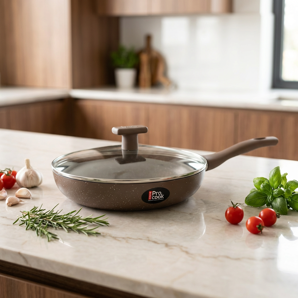 Milton Ceramic Fry Pan With Glass Lid