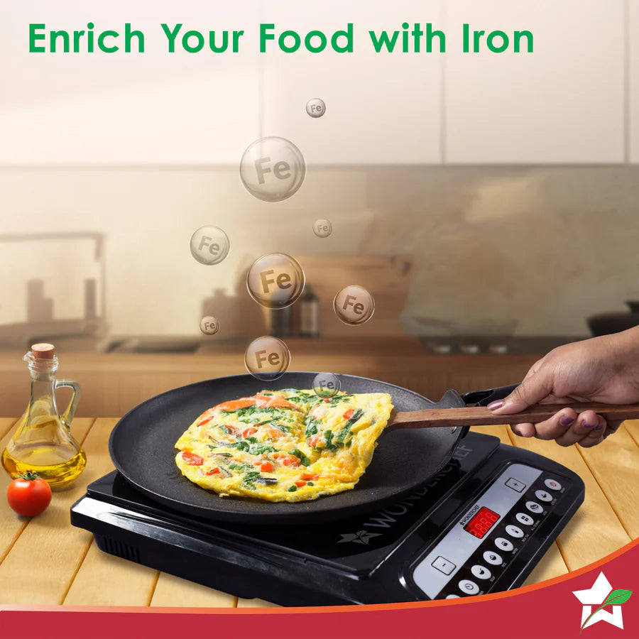 Wonderchef Pre-Seasoned Ferro Light Dosa Tawa 28cm