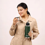 Pexpo Flamingo Thermo Steel Flask | Tri-Ply Vacuum Insulated Hot & Cold Bottle | Leakproof