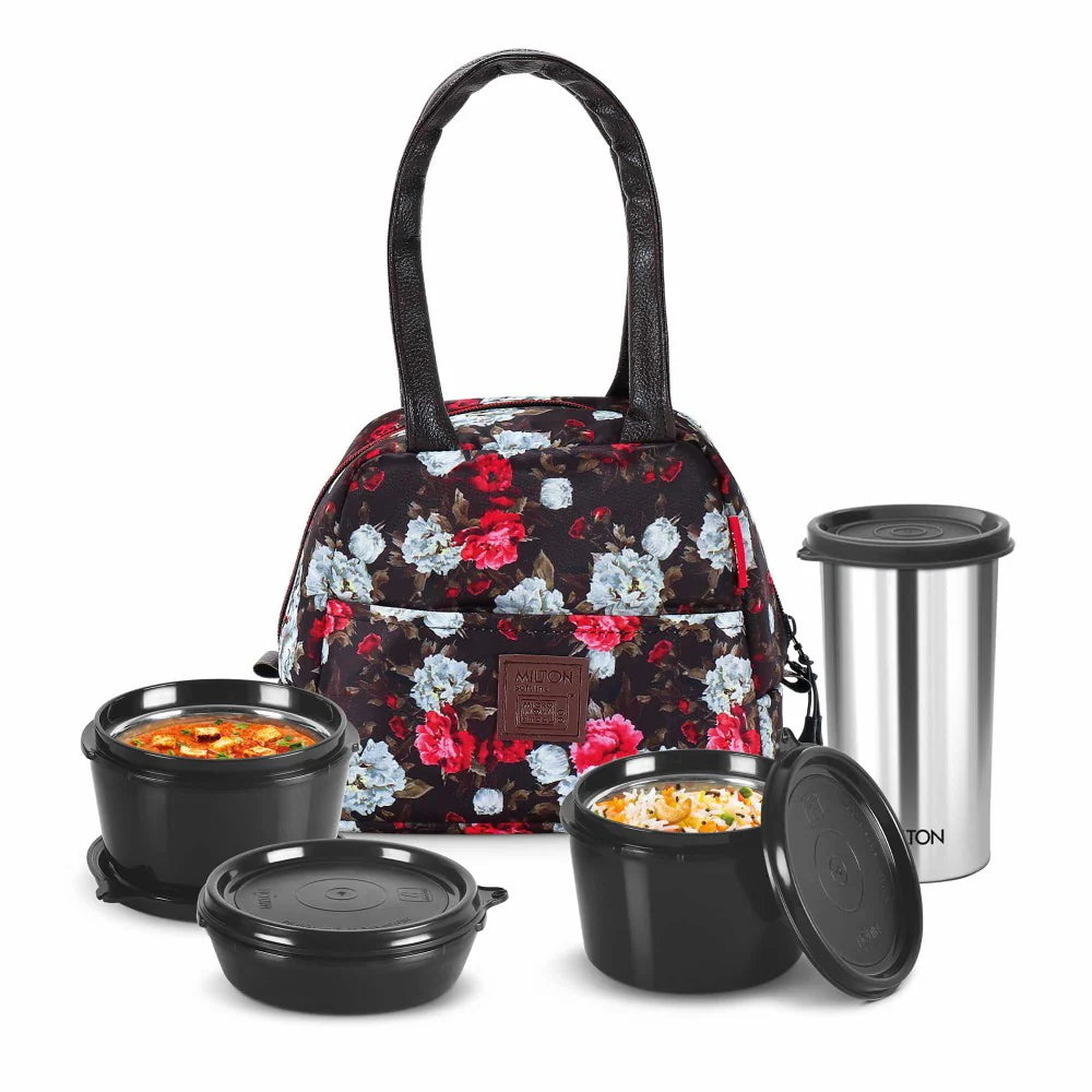 Milton Floret Lunch Box Black