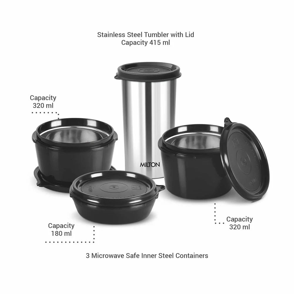 Milton Floret Lunch Box Black