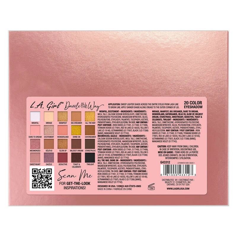 L.A. Girl Dazzle All The Way 20 Color Eye Shadow Palette