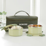 Borosil Glory Round Lunchbox, Set of 2, 280ml
