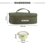 Borosil Glory Round Lunchbox, Set of 2, 280ml