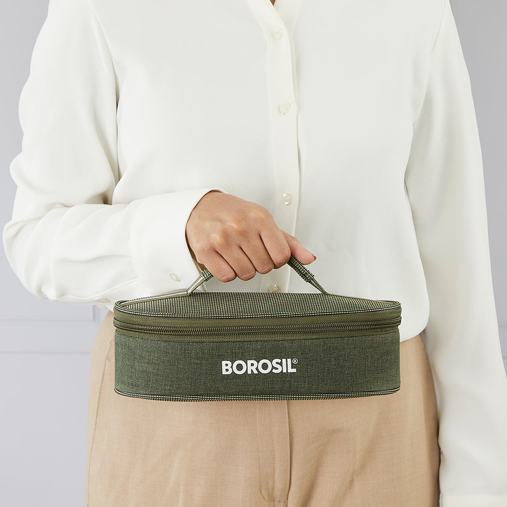 Borosil Glory Round Lunchbox, Set of 2, 280ml