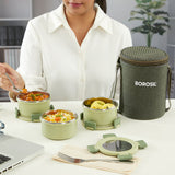 Borosil Glory Round Lunchbox, Set of 3, 280ml