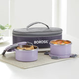 Borosil Glory Round Lunchbox, Set of 2, 280ml