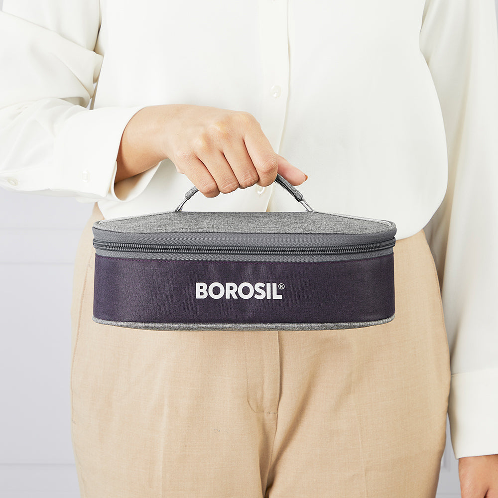 Borosil Glory Round Lunchbox, Set of 2, 280ml
