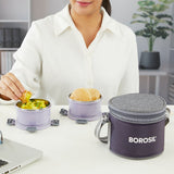 Borosil Glory Round Green Lunchbox Set of 2, 280ml