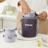 Borosil Glory Round Lunchbox, Set of 3, 280ml