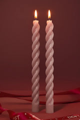 Doft Pink Spiral - Taper Candles | Set of 2