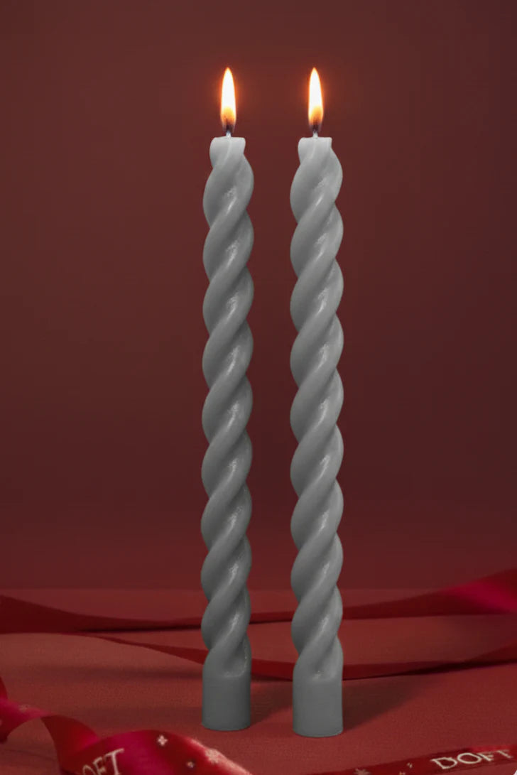 Doft Artic Blue Spiral - Taper Candles | Set of 2