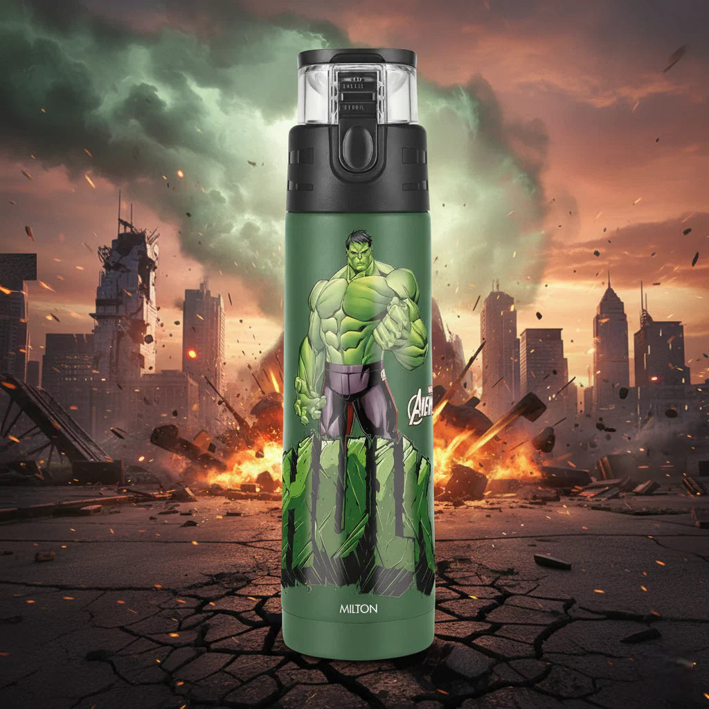 Milton Marvel Mighty Hulk Thermosteel Bottle Green 750ML