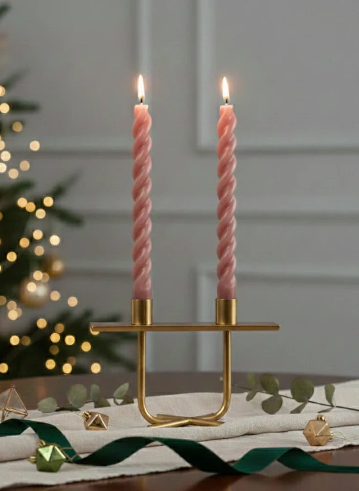 Doft Pink Spiral - Taper Candles | Set of 2