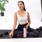 Pexpo Georgia SS Water Bottle with Sipper Cap Knight Black - 880 ML