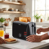 Milton Gold Crust 2-Slice Pop Up Toaster Black 2-Slice Pop Up