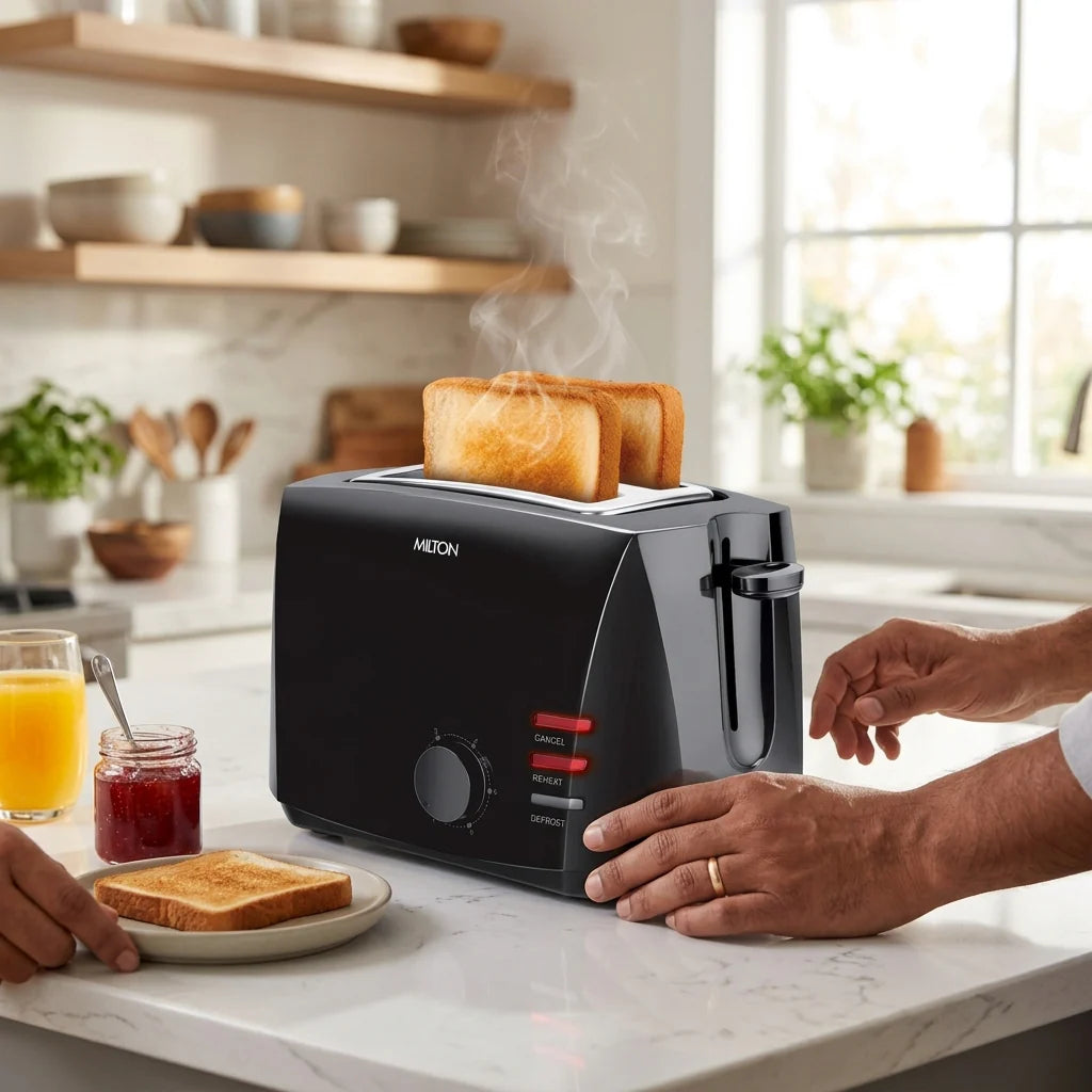 Milton Gold Crust 2-Slice Pop Up Toaster Black 2-Slice Pop Up