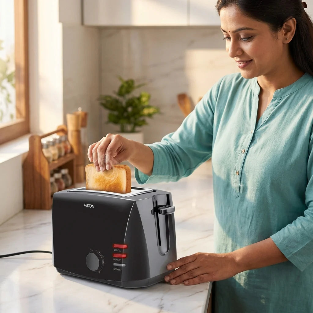 Milton Gold Crust 2-Slice Pop Up Toaster Black 2-Slice Pop Up