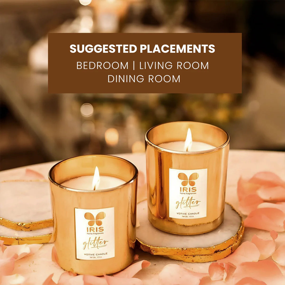 IRIS Gold Glass Votive 128gm