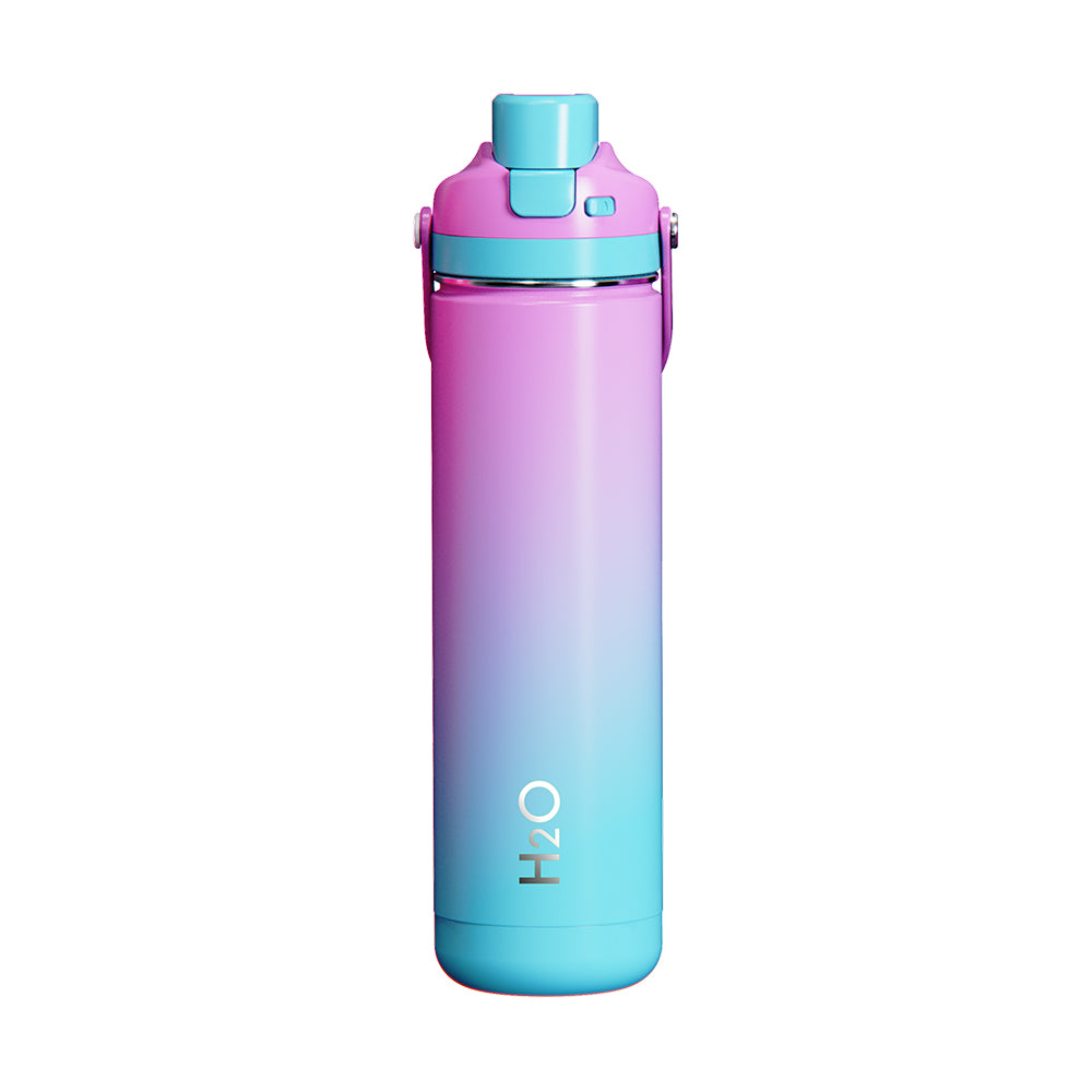 Nouvetta Vigor Double Wall Bottle With Magnetic Mount Pink & Turquoise 780ML