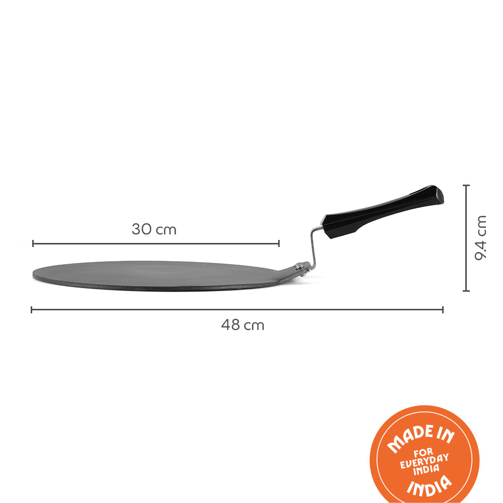 Borosil Hard Anodized Induction Base Nonstick Dosa Tawa, Black
